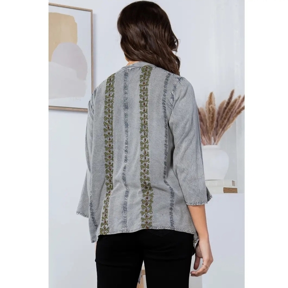 #114 NWT Young Threads Bohemian Elegance Stonewashed Rayon Kimono Woman Size XL - Picture 10 of 12